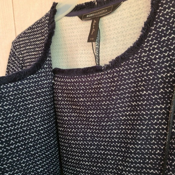 BCBGMAXAZRIA Linza Fringe Trim Knit Fit & Flare Dress XS NWT - Picture 6 of 12